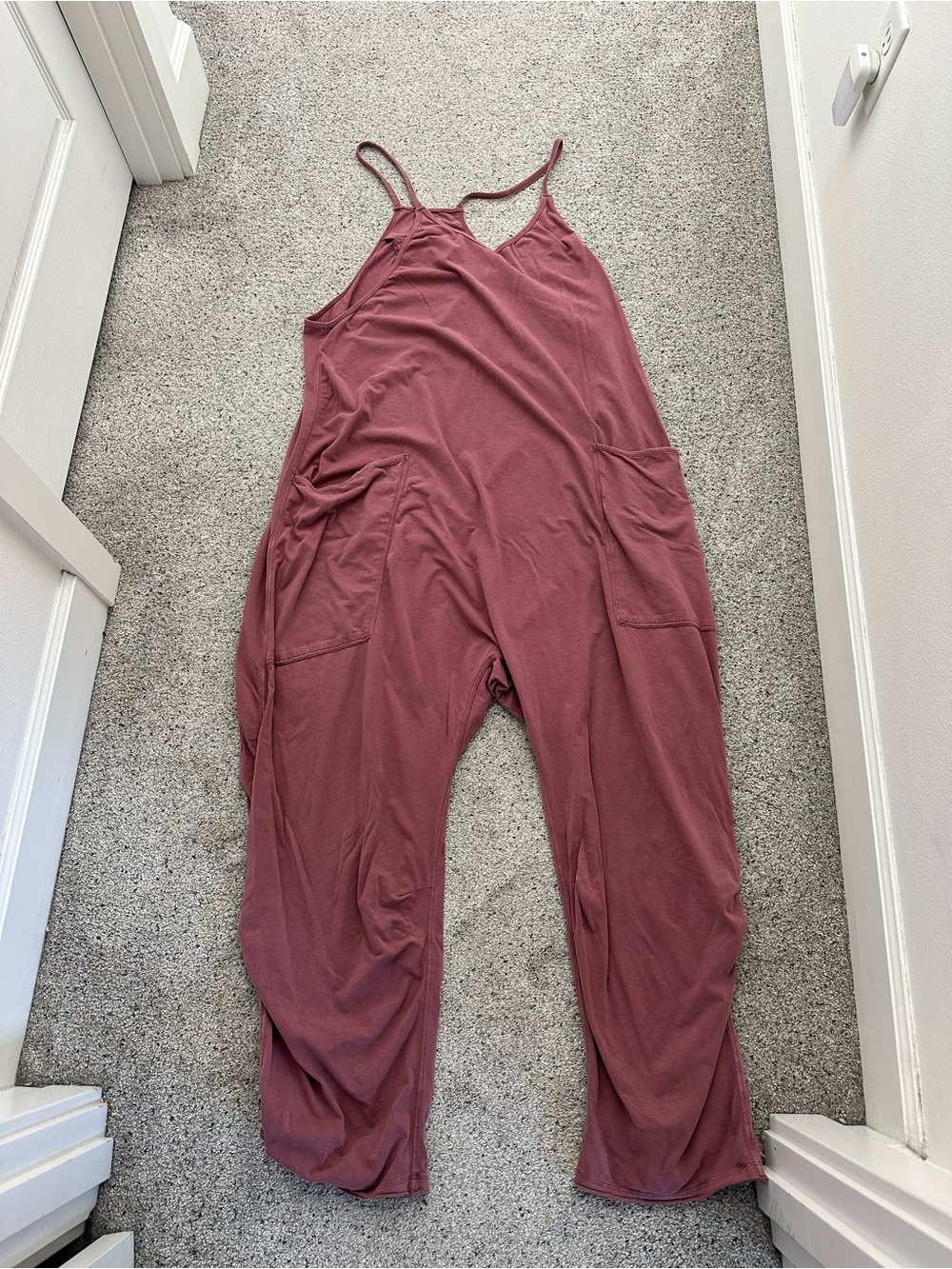 Free People Movement Hot Shot Onesie Jumpsuit Mauve Pink Size Large flaw - Picture 3 of 5